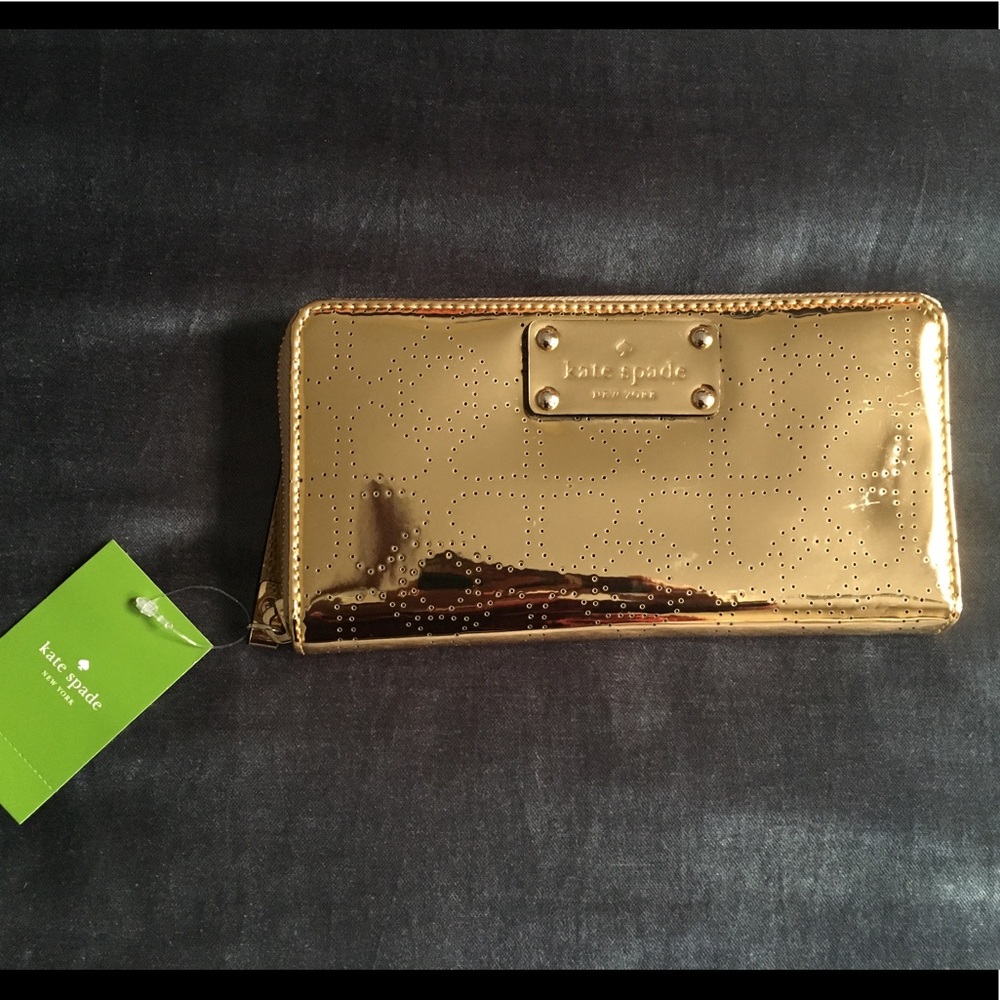 BNWT Kate Spade gold wallet